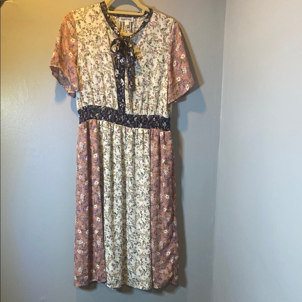 Floral Patchwork Dress maternity and nursing dress